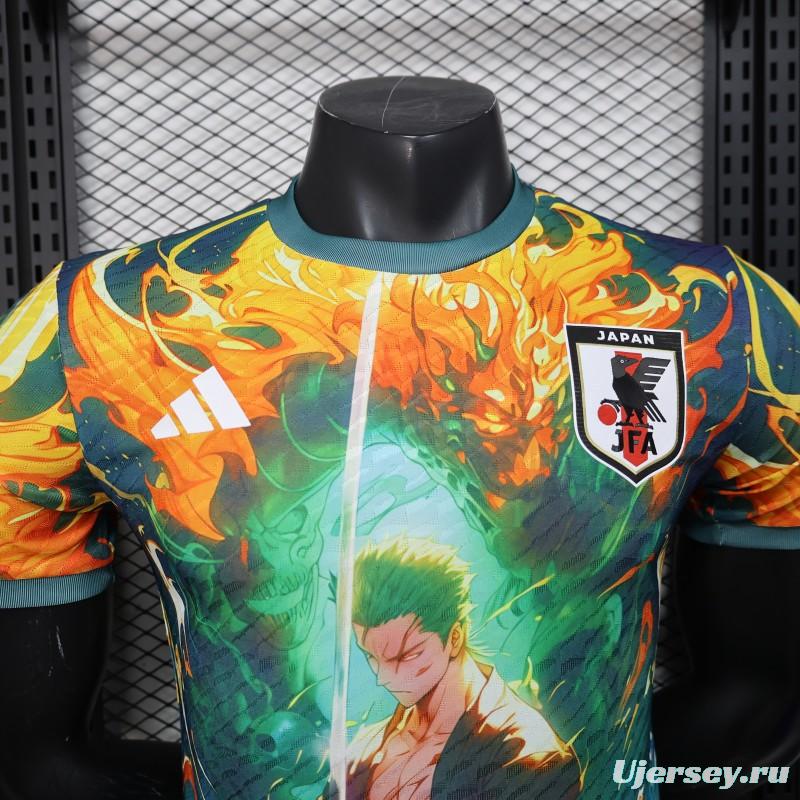 Player Version 2025 Japan Jersey with Samurai Design and Fiery Background