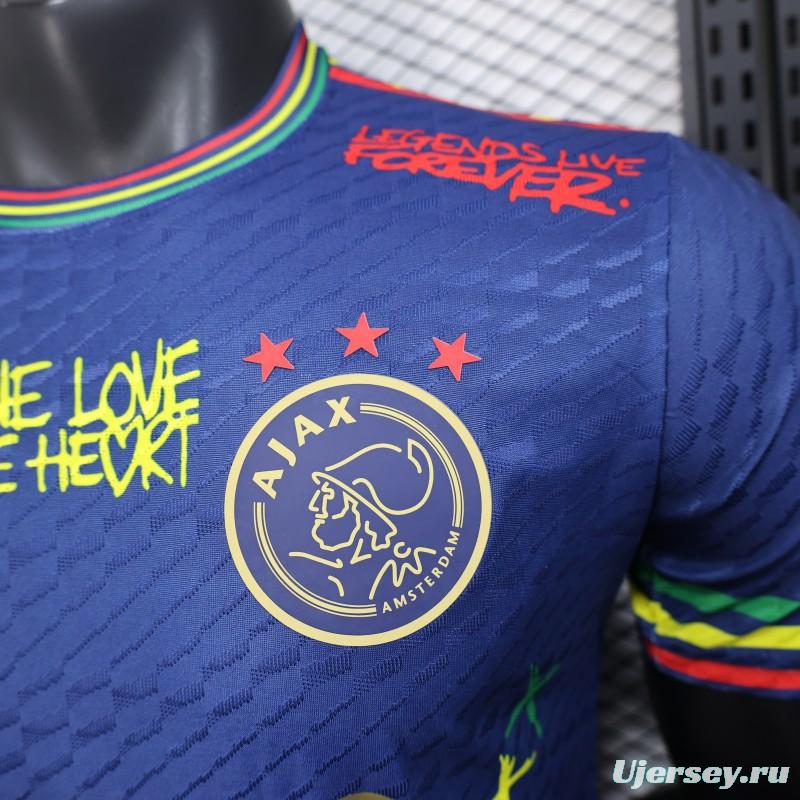 Player Version 25/26 JAjax Jersey with Bob Marley Tribute Design and Inspirational Quotes