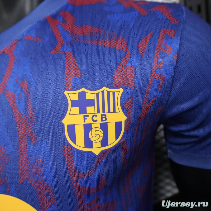 Player Version 25/26 Barcelona Blue with Red Pattern Jersey