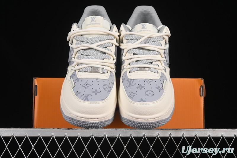 Nike Air Force 1'07 Low LV Collaboration Grey Print Drawstring Casual Sneakers - DM6868-062