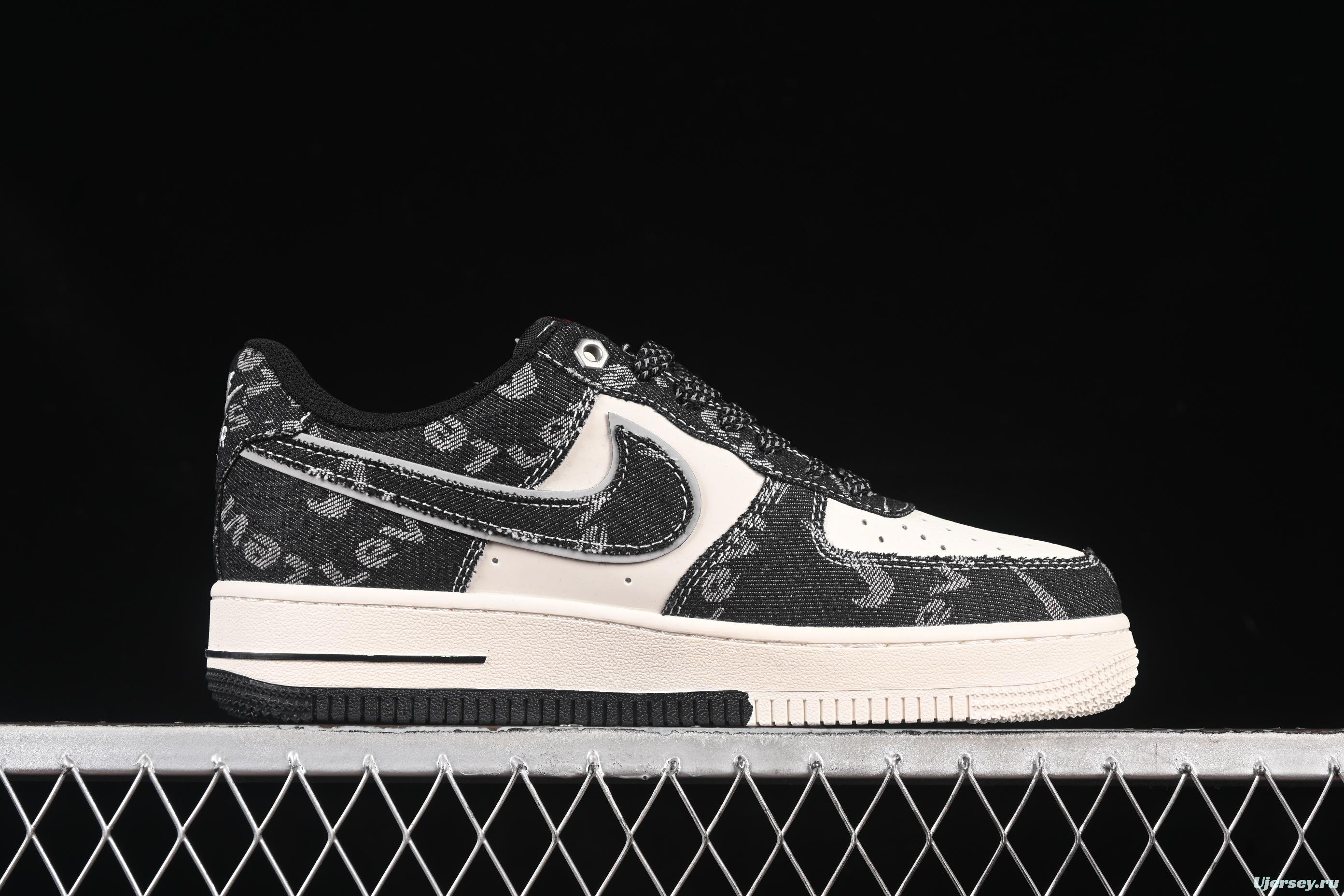 Nike Air Force 1 '07 Low Levi's Collaboration Dual-Tone Black Denim Casual Sneakers - YX5066-312