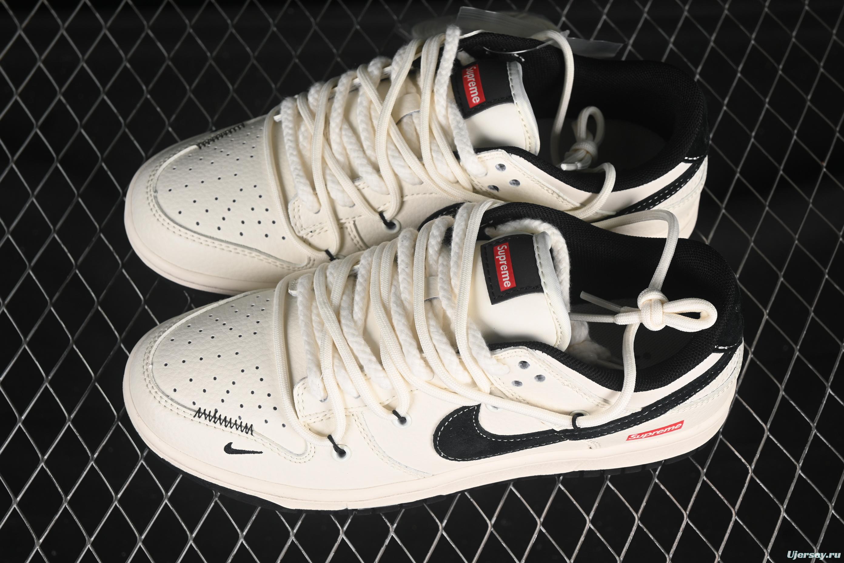 Nike SB Dunk Low Sup Series Strap White Black Swoosh Anniversary Custom Low-Top Skate Shoes - YX5066-282