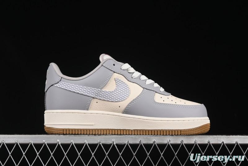 Nike Air Force 1 '07 Low Supreme Collaboration Light Grey Gum Casual Sneakers - KK1988-075