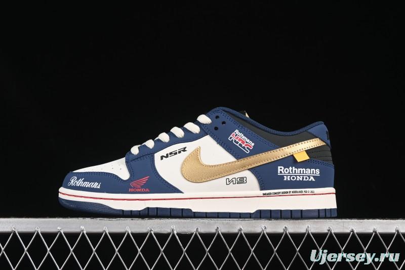 Nike SB Dunk Low Retro White Blue Collaboration Anniversary Custom Low-Top Casual Skate Shoes - MU0232-365