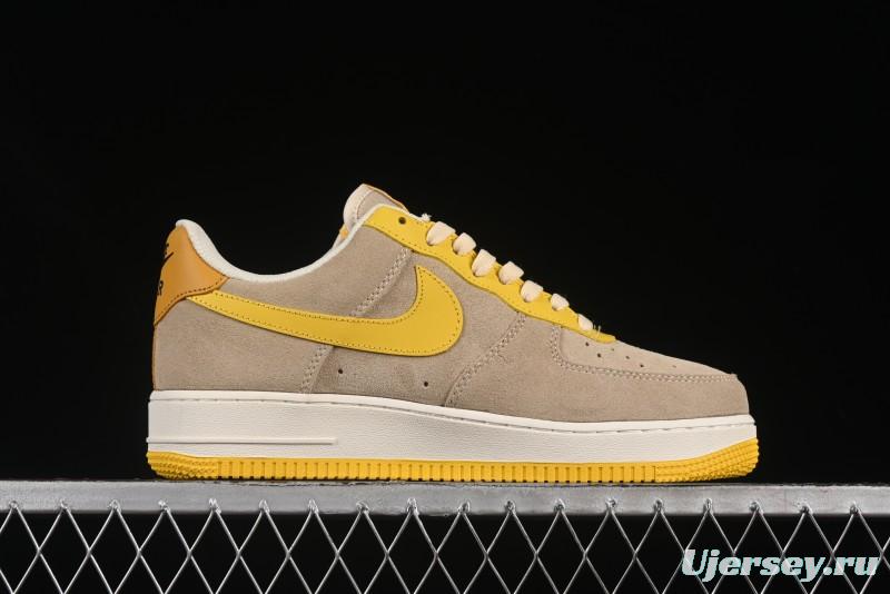 Nike Air Force 1'07 Low LV Collaboration Grey Yellow Casual Sneakers - HQ2037-322