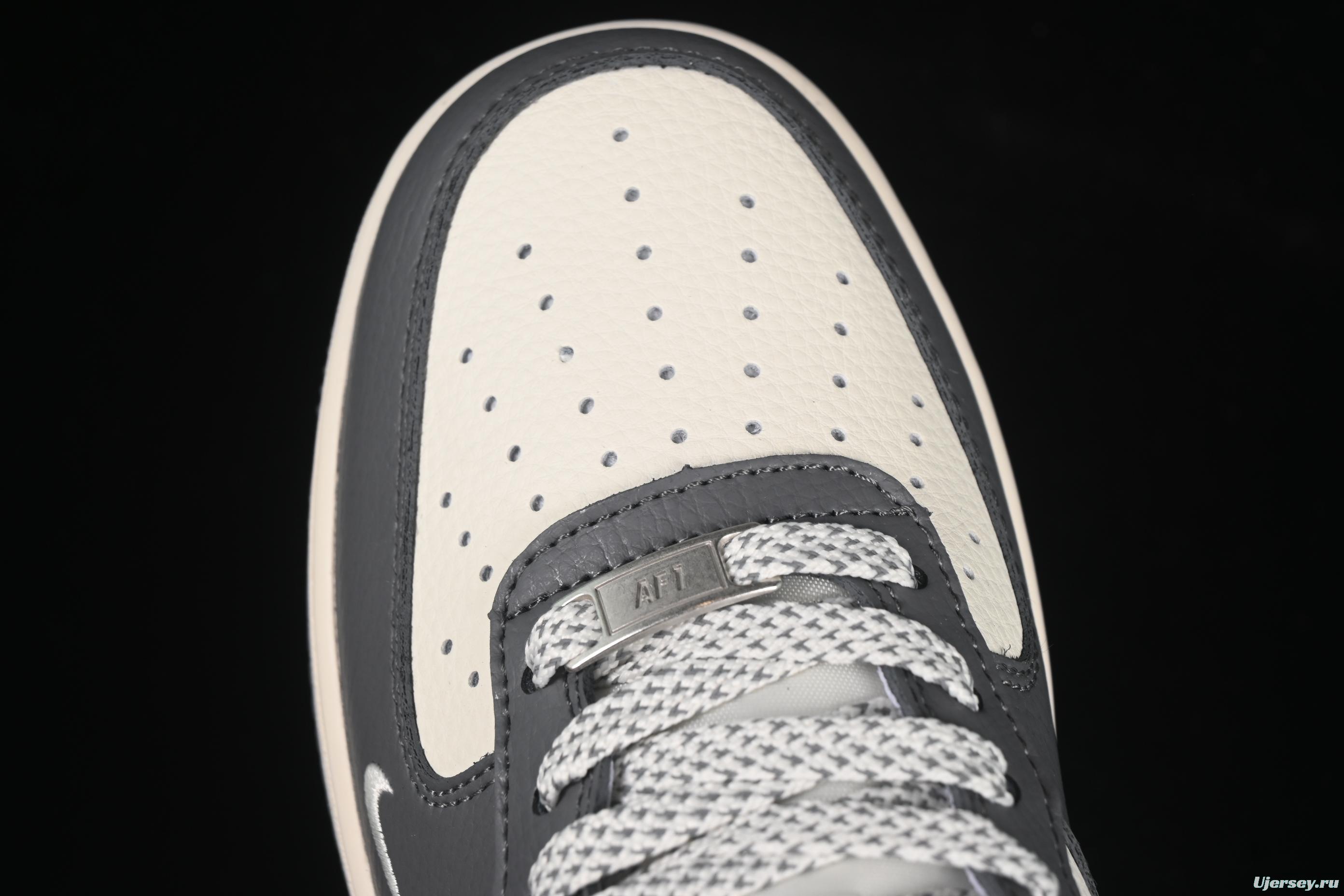 Nike Air Force 1 '07 Low Stussy Collaboration Light Grey Sky Blue Swoosh Casual Sneakers - XS1958-574