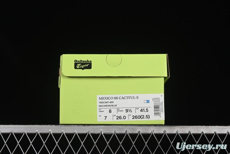 Onitsuka Tiger Mexico 66 Cactful-S Low-Top Leather Running Shoes in Pastel Color - 1183C347-400