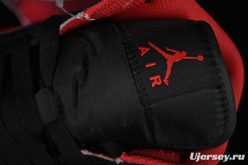 Nike Air Jordan 1 Mid AJ1 Black Red Mid-Top Casual Sneakers - DQ8426-067