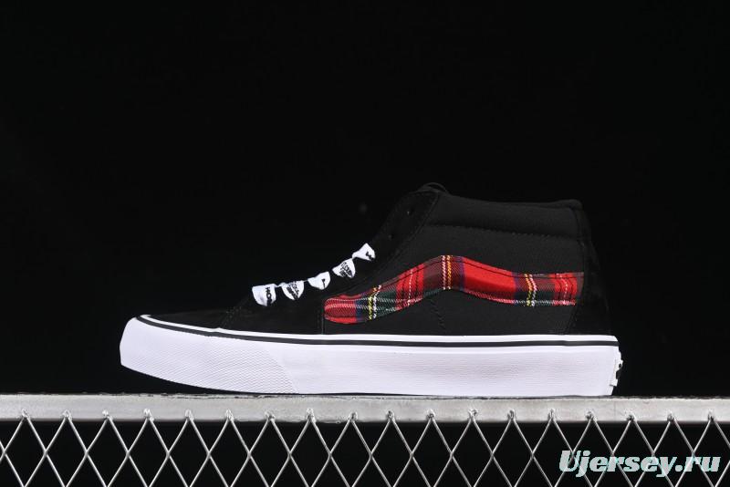 Vans Sk8-Mid Anaheim Collection Scottish Plaid Casual Low-Top Canvas Shoes - VN0A4UWIVNE