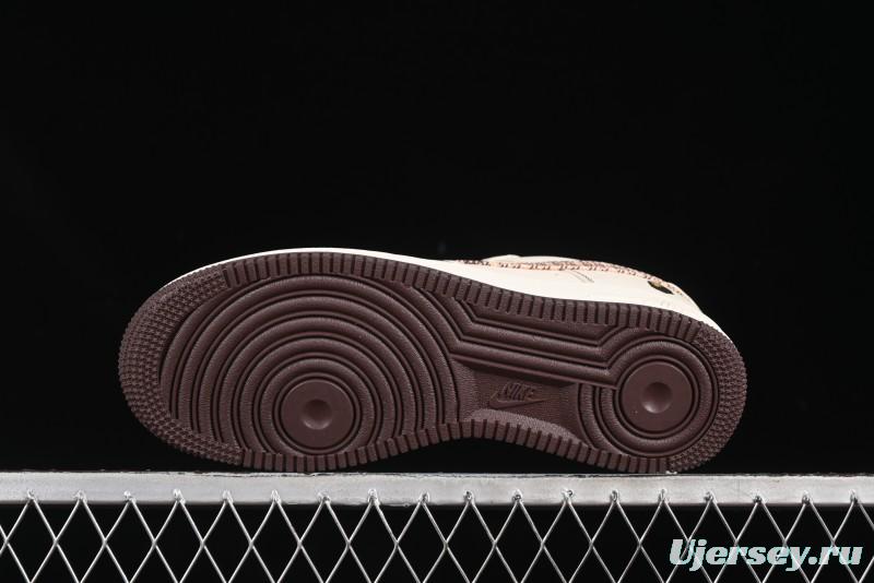 Nike Air Force 1 '07 Low Bape Collaboration Beige Camo Casual Sneakers - DF0188-052