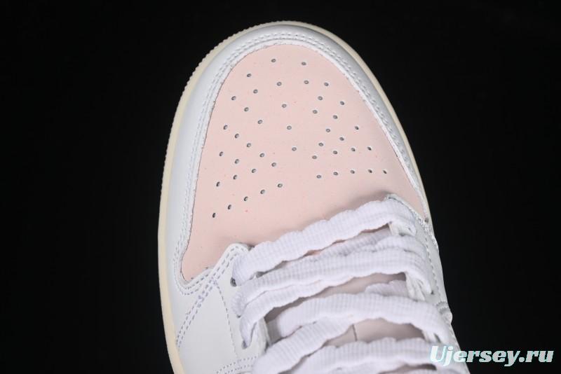 Nike Air Jordan 1 Low AJ1 White Pink Low-Top Casual Sneakers - IB8156-133
