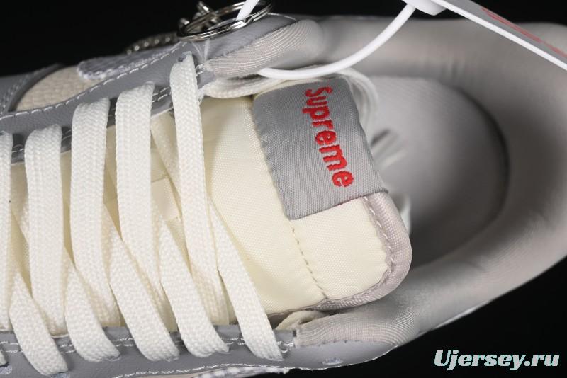 Nike Air Force 1 '07 Low Supreme Collaboration Light Grey Gum Casual Sneakers - KK1988-075