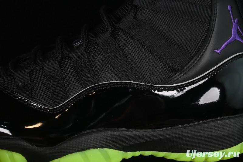 Nike Air Jordan 11 Retro CT8012-003 Basketball Shoes in Black & Guacamole Green