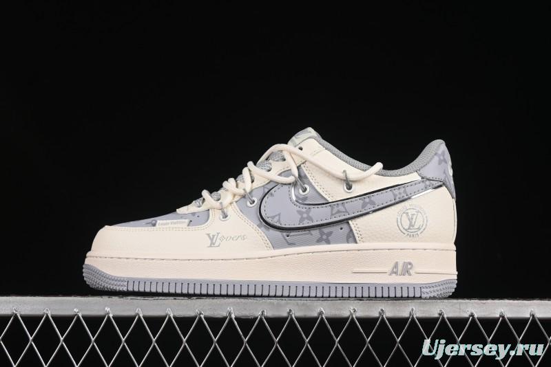 Nike Air Force 1'07 Low LV Collaboration Grey Print Drawstring Casual Sneakers - DM6868-062