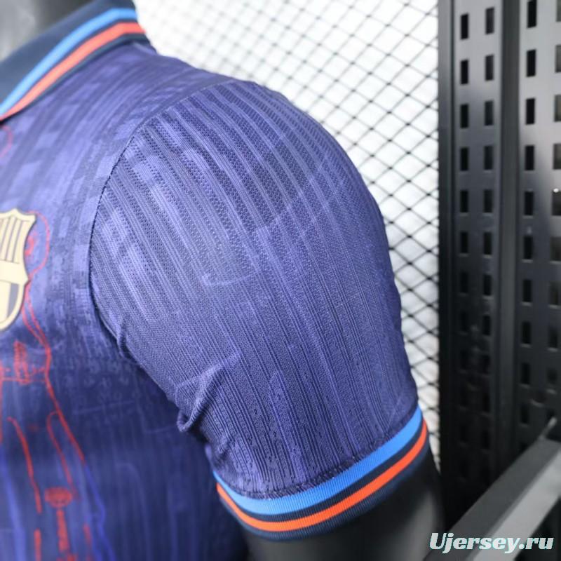 Player Version 25/26 FC Barcelona Purple with Red Streak Pattern Jersey