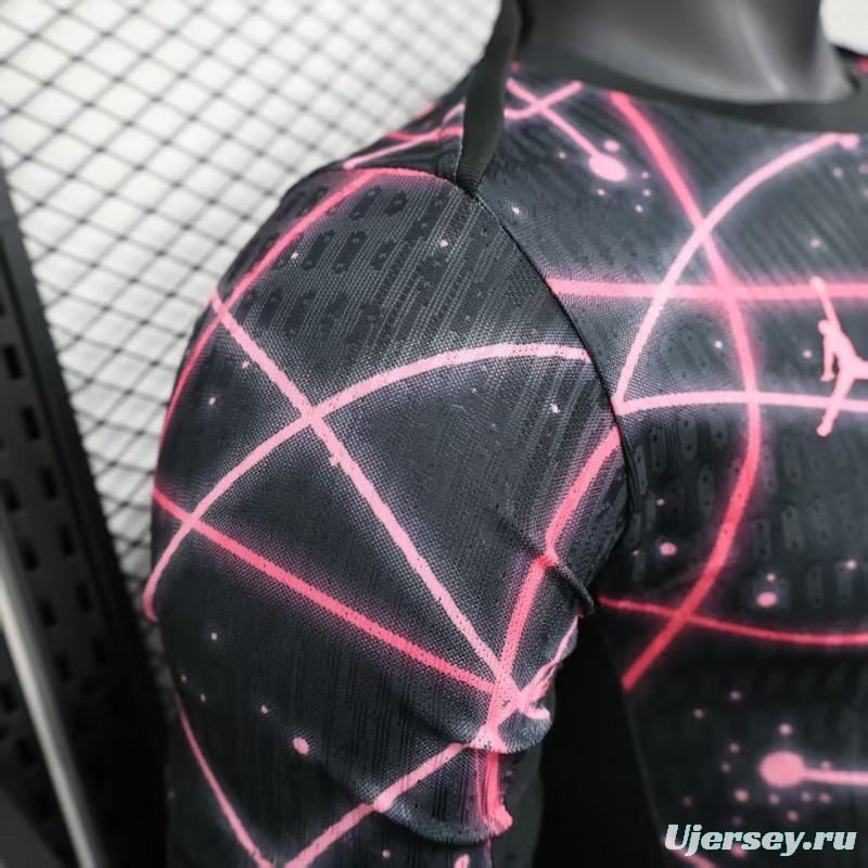 Player Version 25/26 Paris Saint-Germain PSG Black with Neon Geometric Network Jersey