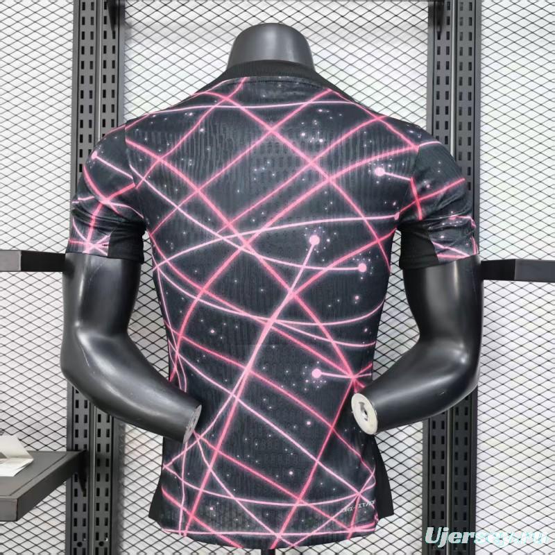 Player Version 25/26 Paris Saint-Germain PSG Black with Neon Geometric Network Jersey