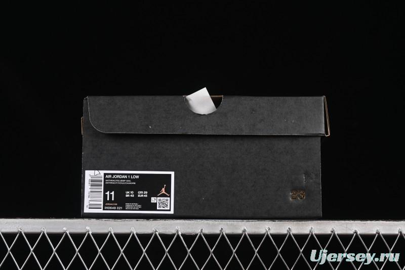 Nike Air Jordan 1 Low AJ1 Retro Casual Sneakers in Black White Grey - IH0649-021