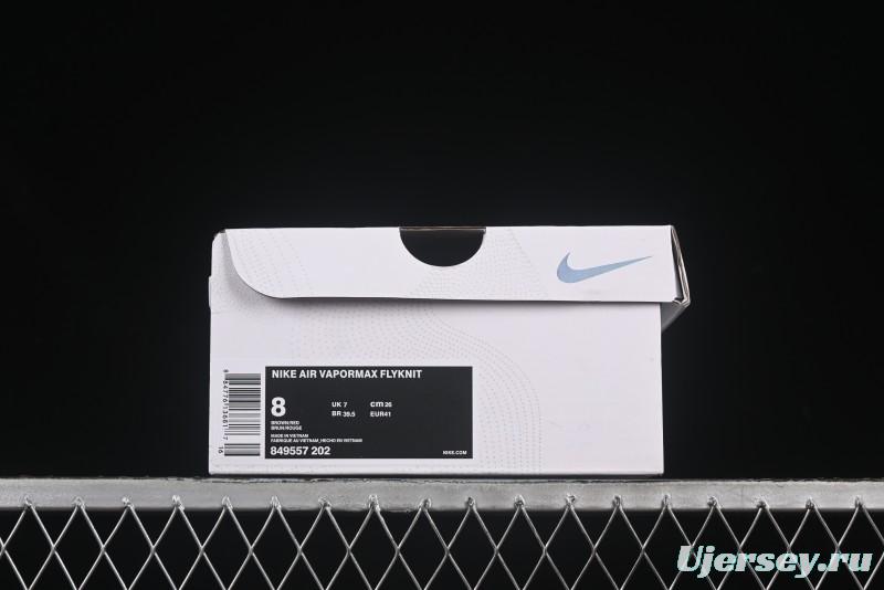 Nike Vapormax Flyknit Breathable Casual Running Shoes with Full-Length Air Cushion - 849557-202