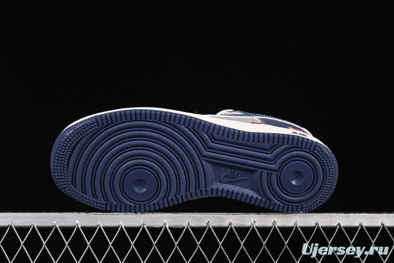 Nike Air Force 1 '07 Low Supreme Collaboration Grey Blue Casual Sneakers - HH7518-054