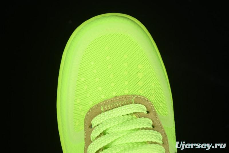 Nike Off White x Air Force 1 Low OW Collaboration Transparent Yellow Sneakers - AO4606-700