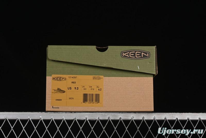 Keen Uneek Flat-M Woven Elastic Strap Outdoor Water Sports Sandals - 1014097 RED