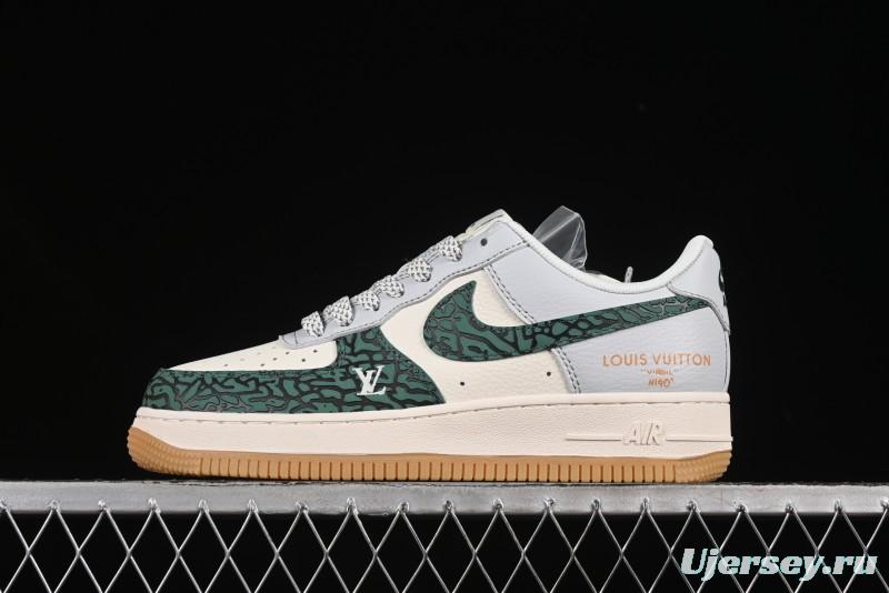 Nike Air Force 1 '07 Low LV Collaboration Green Stone Grain Gum Sole Casual Sneakers - ZH2598-306