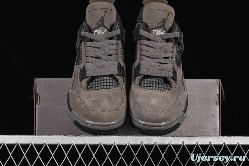 Nike Air Jordan 4 Retro Sneakers in Cave Stone Brown with Black Mesh and TPU Details - FV5029-200