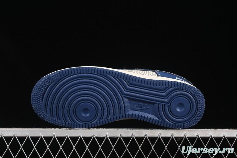 Nike Air Force 1'07 Low FOG Collaboration Beige Blue Ripple Casual Sneakers - KK1988-079