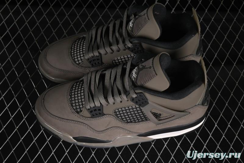 Nike Air Jordan 4 Retro Sneakers in Cave Stone Brown Suede with Black Mesh - FV5029-200
