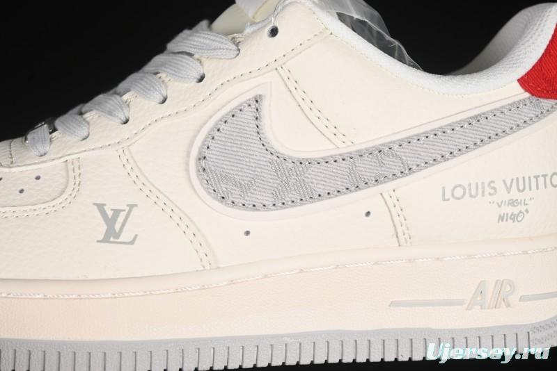 Nike Air Force 1 '07 Low LV Collaboration Grey Denim Swoosh Casual Sneakers - XX3168-135