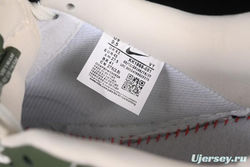 Nike Air Force 1'07 Low Dior Collaboration Dark Green Floral Swoosh Casual Sneakers - KK1988-081