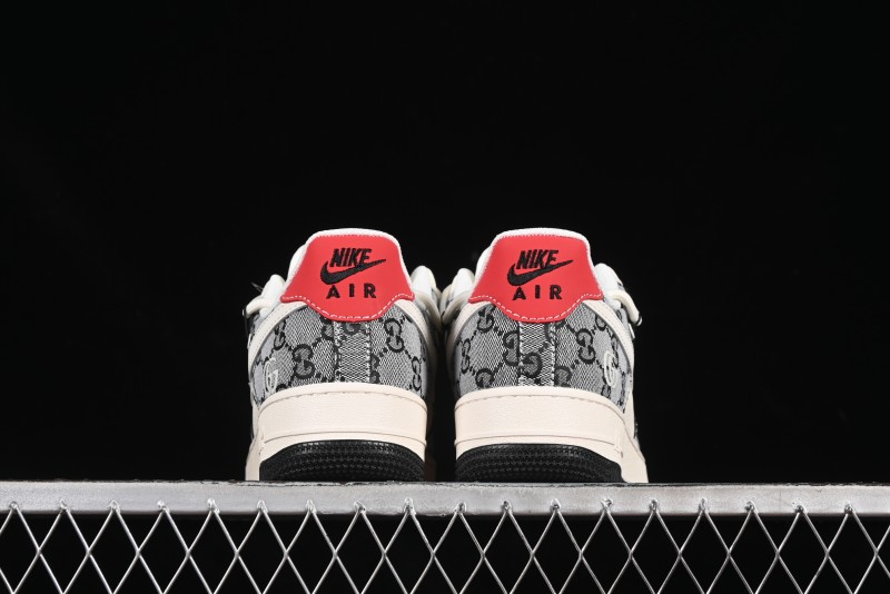 Nike Air Force 1'07 Low Gucci Collaboration Grey Pattern Drawstring Casual Sneakers - YX5066-319