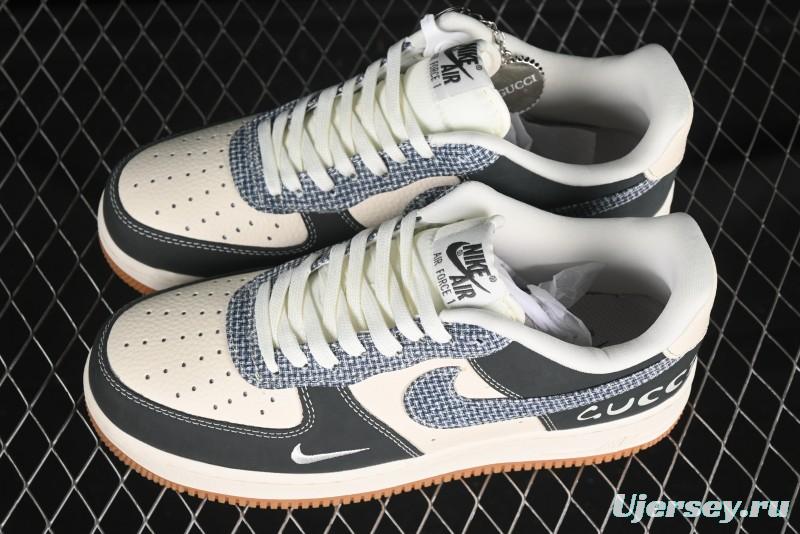 Nike Air Force 1'07 Low Gucci Collaboration Floral Pattern Rubber Sole Casual Sneakers - DF0188-058