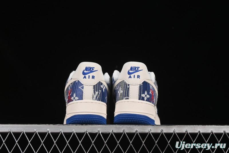 Nike Air Force 1 '07 Low Stussy Collaboration Gradient Denim Casual Sneakers - XS1958-586