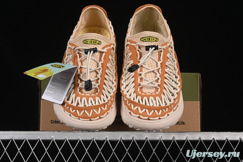 Keen Uneek Flat-M Woven Elastic Outdoor Sandals for Hiking and Water Activities - 1014097 Brown