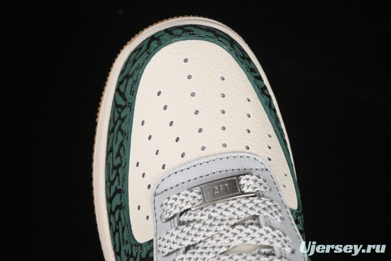 Nike Air Force 1 '07 Low LV Collaboration Green Stone Grain Gum Sole Casual Sneakers - ZH2598-306