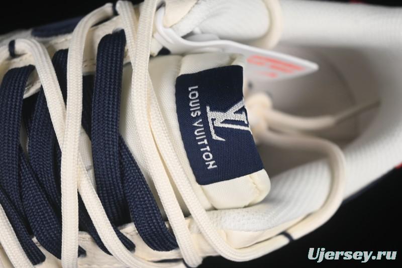 Nike Air Force 1 '07 Low LV Collaboration Blue Swoosh Drawstring Casual Sneakers - DM6868-083