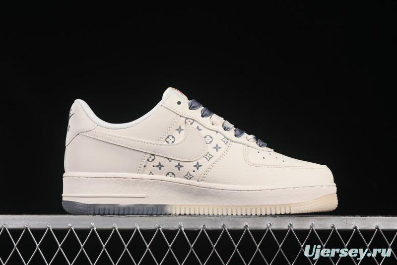 Nike Air Force 1 '07 Low Supreme Collaboration Dual-Tone Grey Print Casual Sneakers - HH7518-077