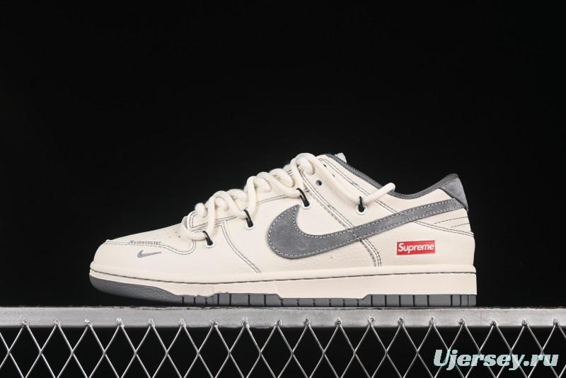 Nike SB Dunk Low Sup Series Strap White Grey Hook Anniversary High-End Custom Low-Top Casual Skate Shoes - YX5066-281
