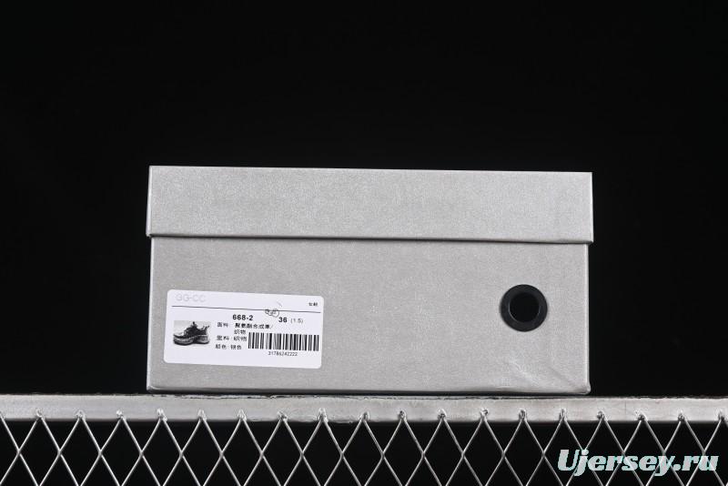 GG-CC 25ss New Platform Chunky Sneakers with 7CM Height Increase and Irregular Design - 668-2 Silver