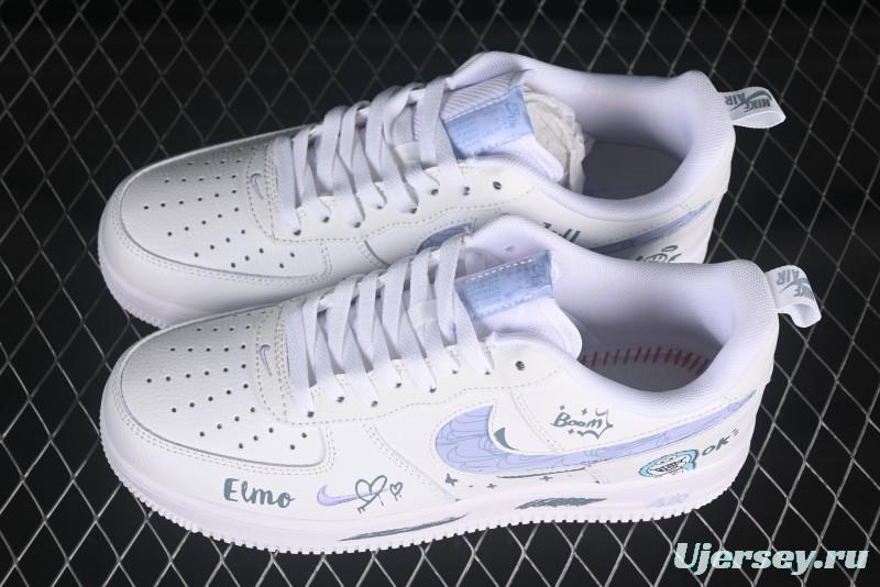 Nike Air Force 1'07 Low "Sesame Street" Custom Casual Sneakers - FB8971-080