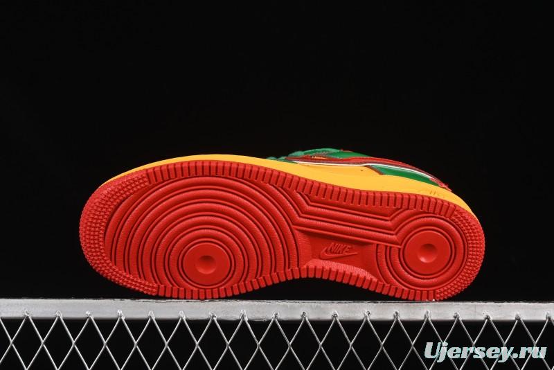 Nike Air Force 1'07 Low Lil Yachty Collaboration Casual Sneakers with Patent Leather and Multicolor Design - IH4383-300