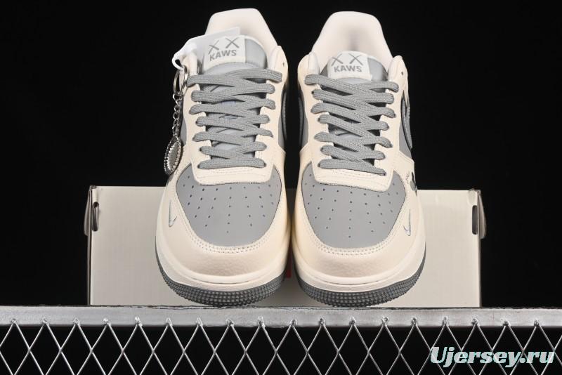 Nike Air Force 1'07 Low Kaws Collaboration Beige Grey Casual Sneakers - KK1988-078