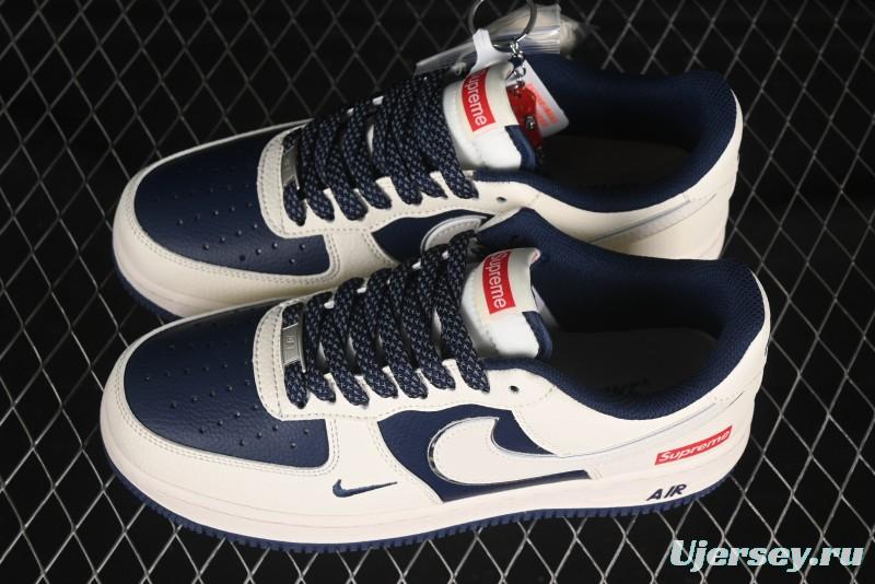 Nike Air Force 1 '07 Low Supreme Collaboration Light Blue Edge Casual Sneakers - HH7518-057