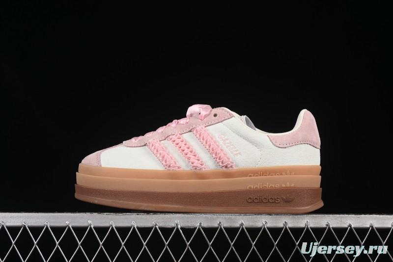 Adidas Originals Gazelle Bold JR8374 Collaboration Low-Top Sneakers with Thick Sole for Slip Resistance and Durability - JR8374