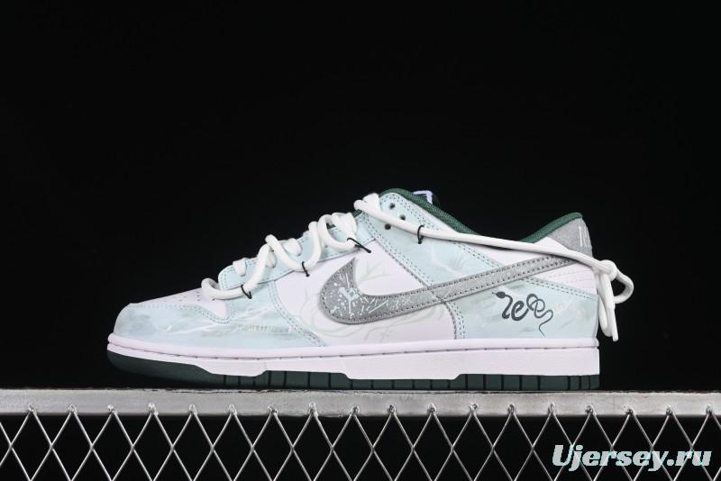 Nike Dunk Low Blue Porcelain Snake Bone Low-Top Casual Sneakers - DD1391-101
