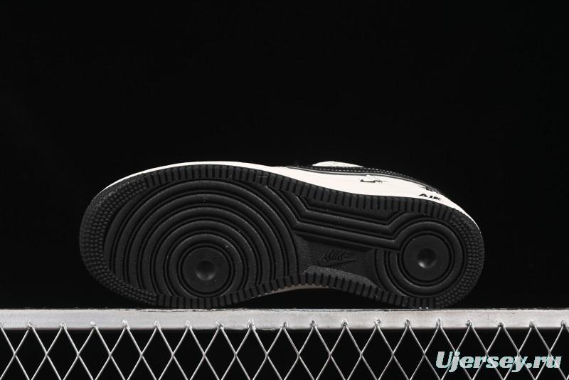 Nike Air Force 1'07 Low Stussy Collaboration Black Swoosh Casual Sneakers - HH7518-059