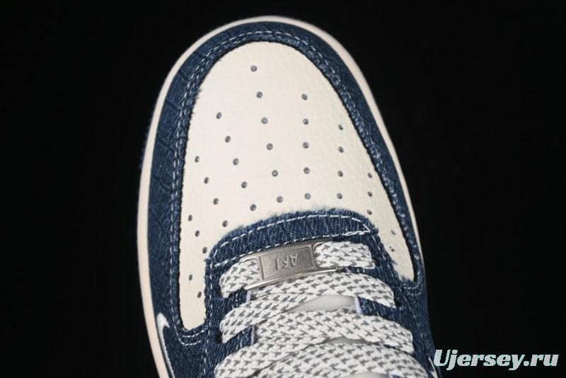 Nike Air Force 1'07 Low LV Collaboration Dark Blue Checkerboard Casual Sneakers - XS1958-551