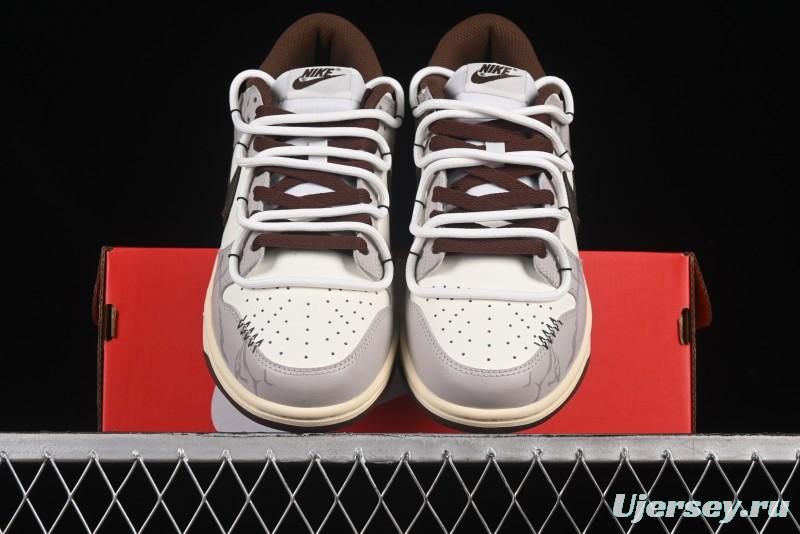 Nike Dunk Low Koala Party Distressed Grid Low-Top Casual Skate Shoes - DD1503-124